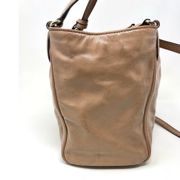Gucci Soho Patent Leather 2 Way Tote Handbag Shoulder Bag Beige - Picture 6 of 17